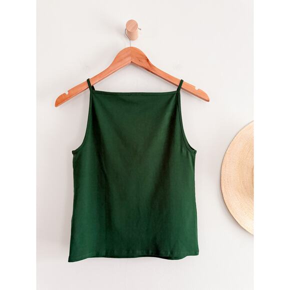 J.Crew Factory | NWT Stretch cotton-blend apron tank Fern Canyon Green | Sz S - Picture 7 of 8